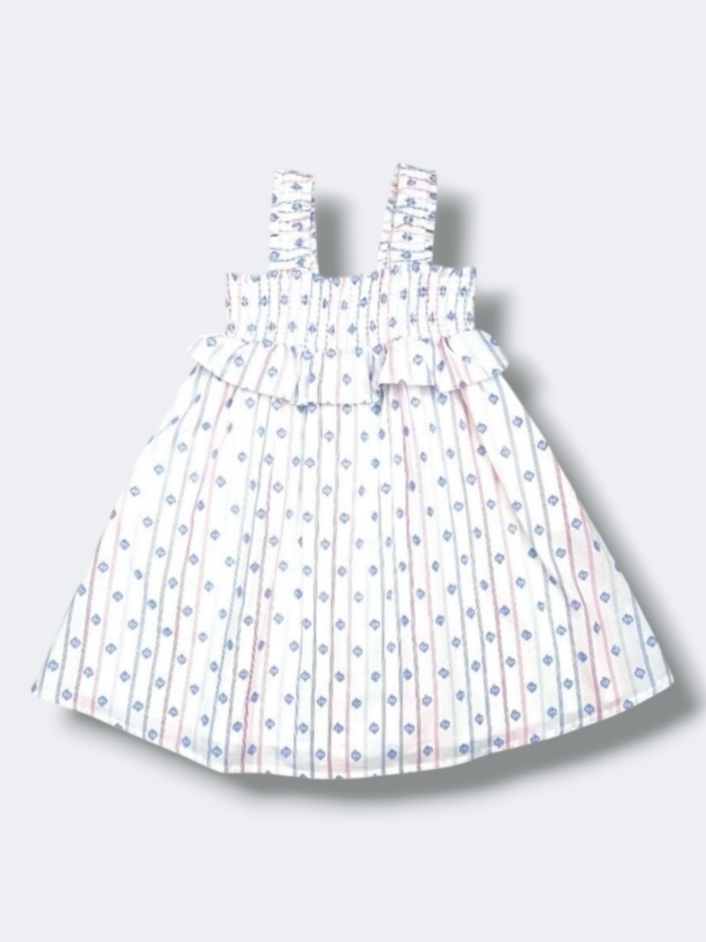 Cat & Jack Girls Sundress Size 5T Red White Blue Smocked Patriotic Summer